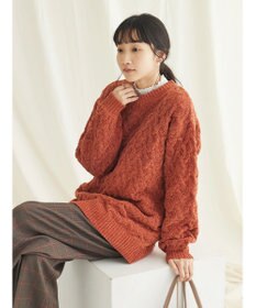 CRAFT STANDARD BOUTIQUE 洗えるモールケーブルニットチュニック