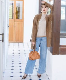 Tiaclasse 【洗える】大人華やかなアラン柄ニットカーディガン