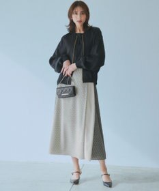 23区 【洗える】ジオメトリックパネルプリント スカート