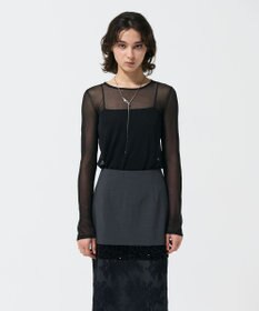 GRACE CONTINENTAL シアークルーニットトップ