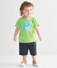 MIKI HOUSE HOT BISCUITS 【80-120cm】カラフルビーンズ フェイスプリント 半袖Tシャツ