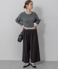 組曲 L 【加藤ローサさん着用】ラメストライプ ワイドパンツ