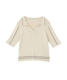 earth music&ecology 【予約】ラインカラーポロニット