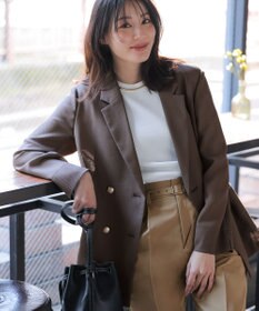 ANY SIS シアーメッシュ ダブルジャケット モカグレー