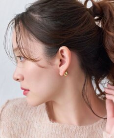 Phoebe モードメタルビジューバックキャッチピアス