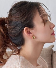 Phoebe モードメタルビジューバックキャッチピアス