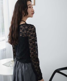 WEGO チョーカーリボン付きレースロンT