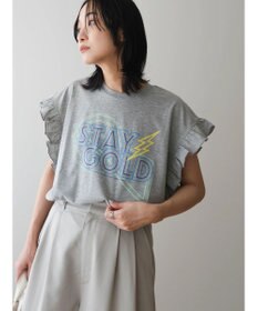 Green Parks ・ＤｏｕｂｌｅＦｌａｇｓ　フリルショルダープリントＴＥＥ