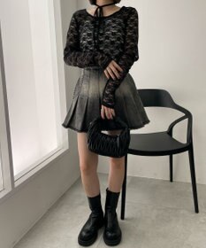 WEGO チョーカーリボン付きレースロンT