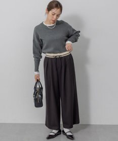 組曲 L 【加藤ローサさん着用】ラメストライプ ワイドパンツ