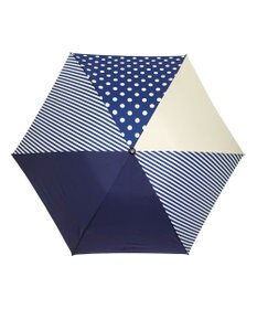 +RING レディース向け プラスリング 簡単開閉式折傘55cm NVY T1384