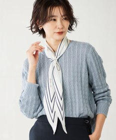 J.PRESS LADIES ストライプ プリント 剣先 スカーフ