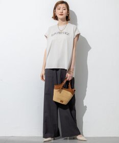 23区 S 【接触冷感/洗える】BON-PRESAGE ロゴ フレンチスリーブ Tシャツ