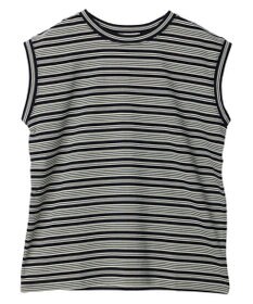 AMERICAN HOLIC マルチボーダーノースリーブカットプルオーバー