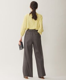 自由区 【セットアップ対応・洗える】リネンビスコースストレッチワイド パンツ