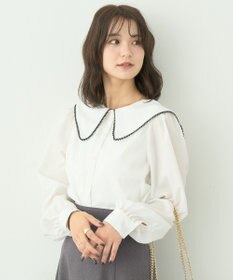 earth music&ecology 配色ピコレースブラウス