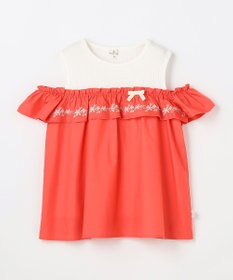 組曲 KIDS  【110-140㎝】 クロスステッチオフショルトップス