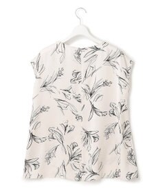 23区 【洗える】ラインフラワープリント フレンチスリーブ ブラウス