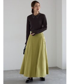 Te chichi サイドボタンピーチフレアスカート