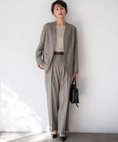 23区 【先行予約】リネンライクブッチャー フリンジノーカラージャケット