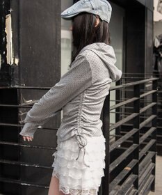 WEGO サイドリボンカットジップパーカー