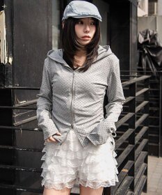 WEGO サイドリボンカットジップパーカー