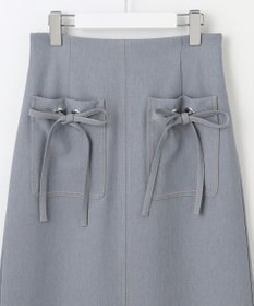 Feroux 【洗える】リボンポケット付きIライン スカート