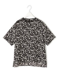 ICB 【洗える】シルエットフラワープリント Tブラウス