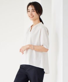 J.PRESS LADIES 【接触冷感】プレーティングジャージー ペプラム カットソー