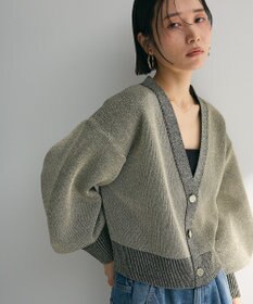 Green Parks ・ＥＬＥＮＣＡＲＥ　ＤＵＥ　ラメＶネックカーディガン
