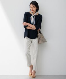 23区 【セットアップ対応/洗える】コットンリネン オックスストレッチ テーパード パンツ