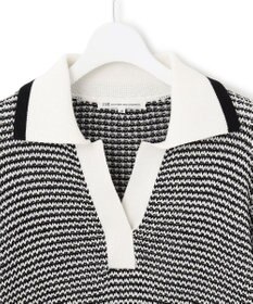 23区 【洗える】ワッフルパターン バイカラー ニット