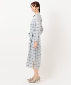 J.PRESS LADIES L 【洗える】セルロース綾チェック ワンピース