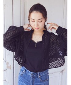 earth music&ecology ツッキリジャガードショートブラウス