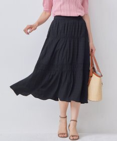 組曲 【WEB限定】ステッチストライプドビー ギャザースカート