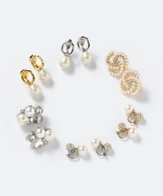 23区 パールMIXトライアングル イヤリング