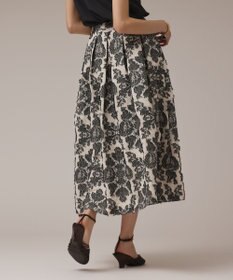 GRACE CONTINENTAL ダマスクジャガードタックスカート