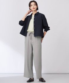 J.PRESS LADIES 【洗える】エアロツイルストライプ イージーパンツ