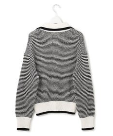 23区 【洗える】ワッフルパターン バイカラー ニット