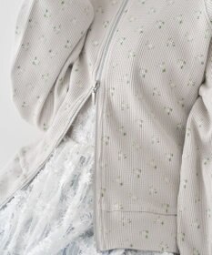 earth music&ecology 【予約】【綿100％】ダブルジップワッフルカーディガン