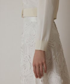 GRACE CONTINENTAL ローズ刺繍ニットカーディガン