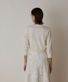 GRACE CONTINENTAL ローズ刺繍ニットカーディガン