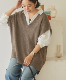 AMERICAN HOLIC ラメ入りＶネックニットベスト