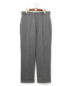 J.PRESS MEN 【J.PRESS ORIGINALS】Dark Pinstripe Wool New Piped Stem Slacks / Big Back Belt