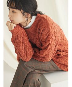 CRAFT STANDARD BOUTIQUE 洗えるモールケーブルニットチュニック