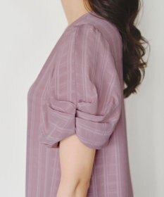 Tiaclasse 【洗える】ツイスト袖チェックブラウス