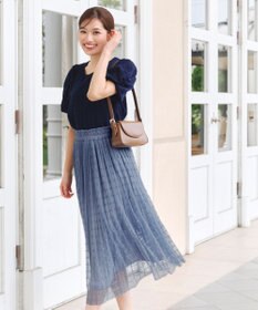 Tiaclasse 【洗える】ツイスト袖チェックブラウス