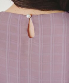 Tiaclasse 【洗える】ツイスト袖チェックブラウス