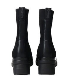 INTER-CHAUSSURES 【BUSSOLA】スクエアトゥウェッジヒールニットブーツ