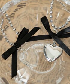 WEGO Lチェーンリボンハートネックレス